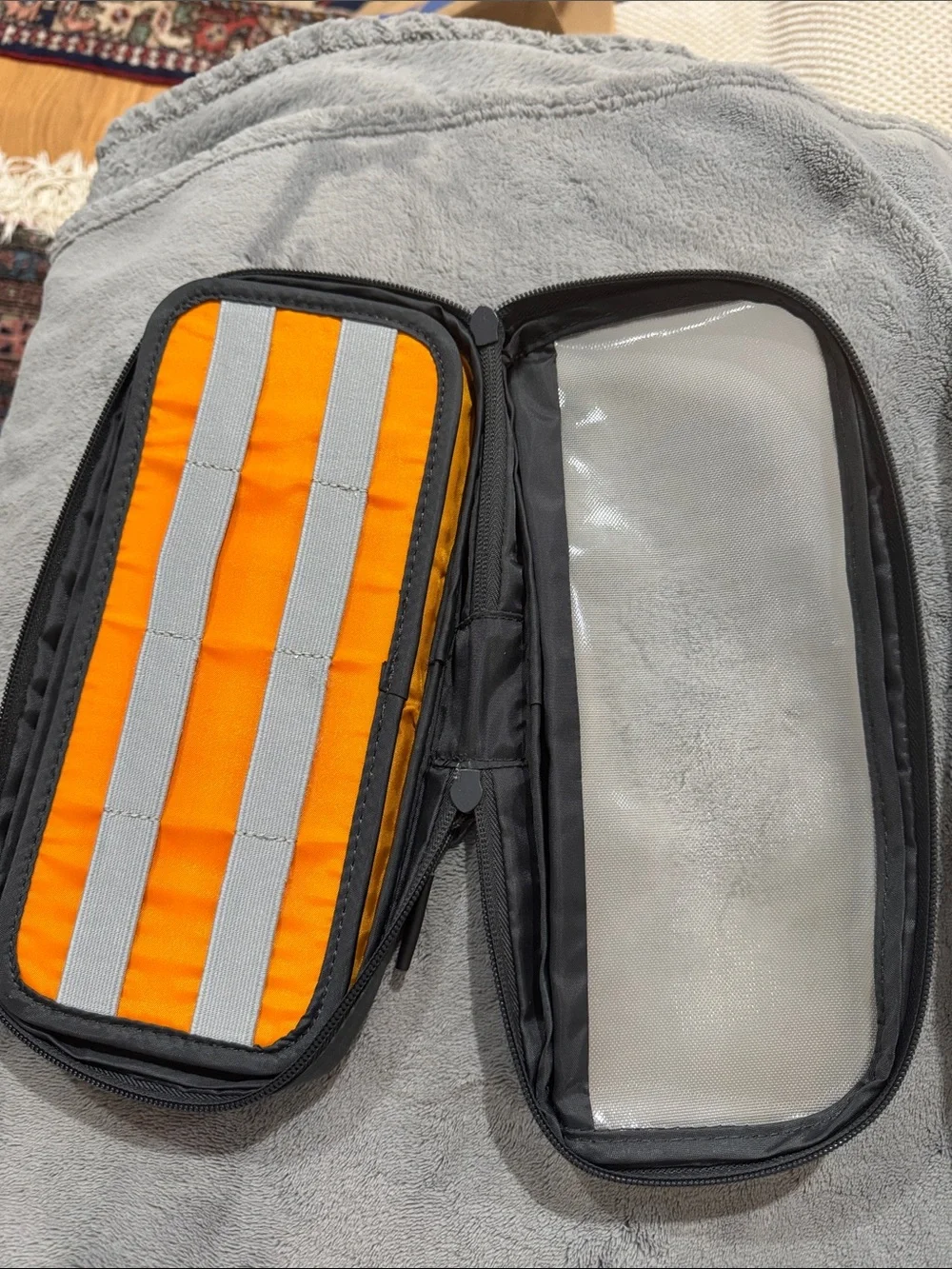 Lowepro Gearup Medium Pouch Gray Camera Gear Pouch with Orange Interior